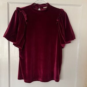 Elegant Burgundy Velvet Top